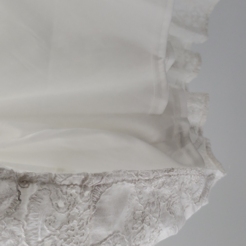 Nanette Lepore Eyelet Peplum Short Puff Sleeve White Keyhole Blouse Size XL - Picture 5 of 12